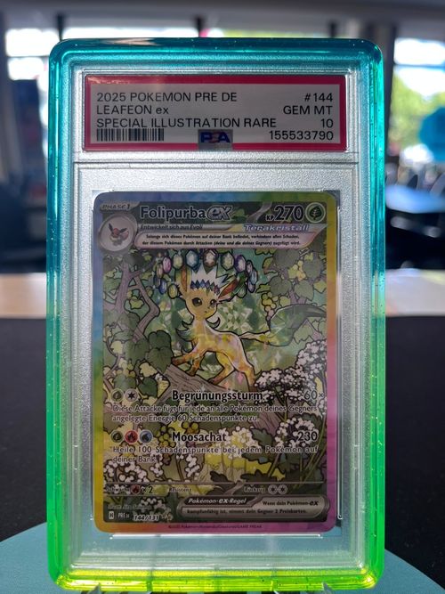 Pokemon Leafeon ex PRE 144 Prismatic Evolutions Deutsch  PSA10 ! /412*